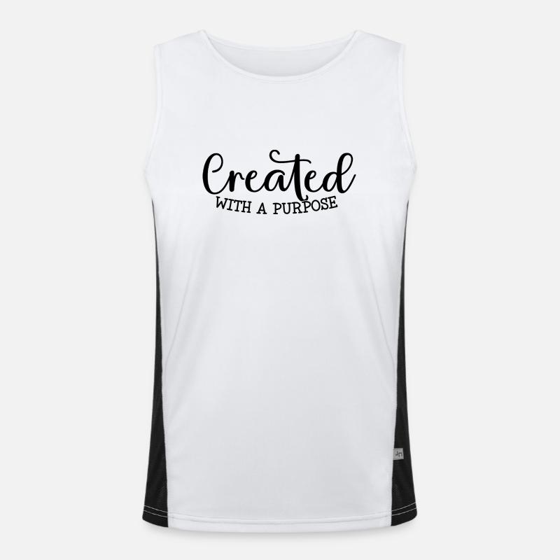 created with a purpose - Men's Functional Contrast Tank Top  - white/black