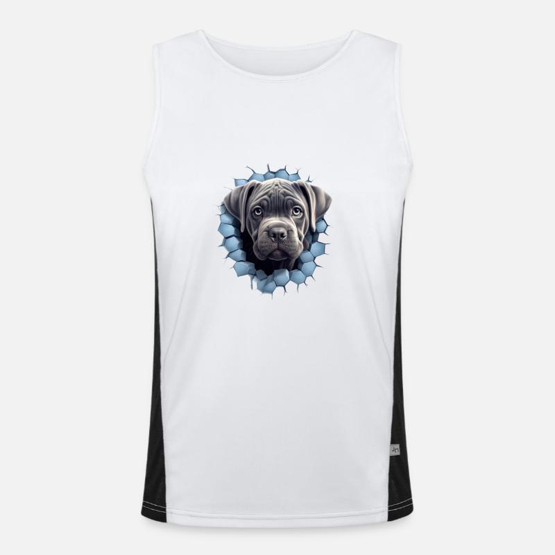 Cane Corso durch die Wand für einen Cane Corso Funktionelles Kontrast-Tank Top für Männer 