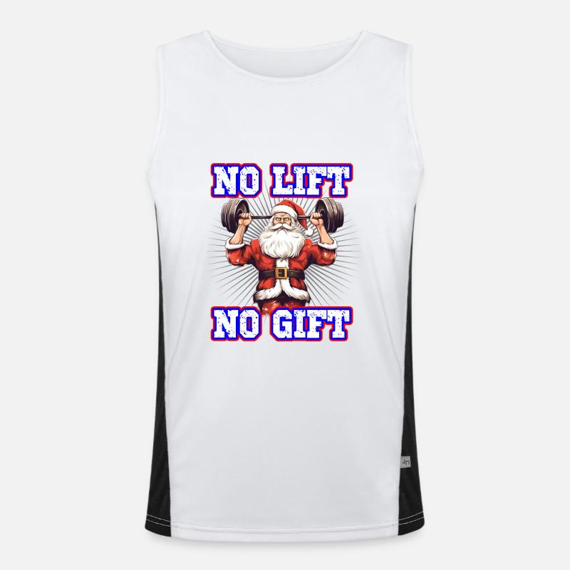 Weihnachtsmann No Lift No Gift Gym Workout Funktionelles Kontrast-Tank Top für Männer 