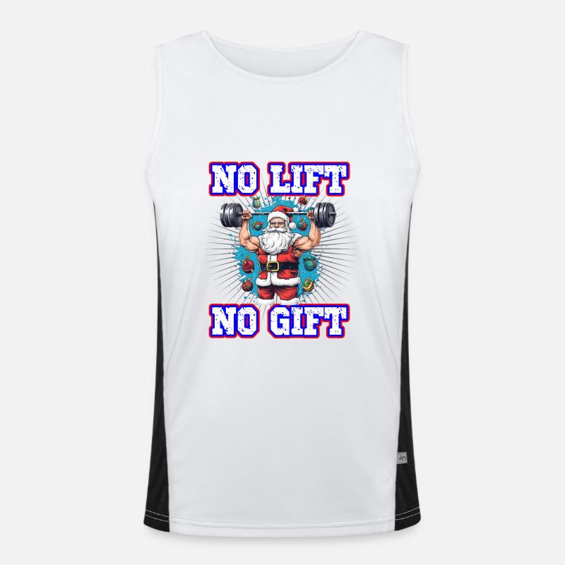 Weihnachtsmann No Lift No Gift Gym Workout Funktionelles Kontrast-Tank Top für Männer 
