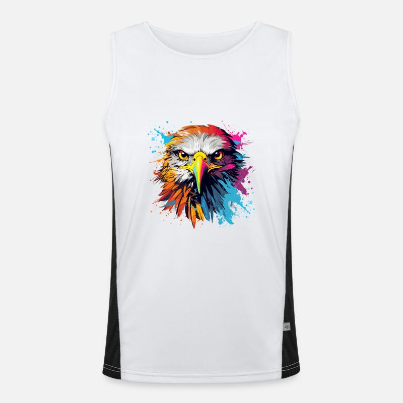 Adler Raubvogel Vogel Pop-Art Stil Funktionelles Kontrast-Tank Top für Männer 