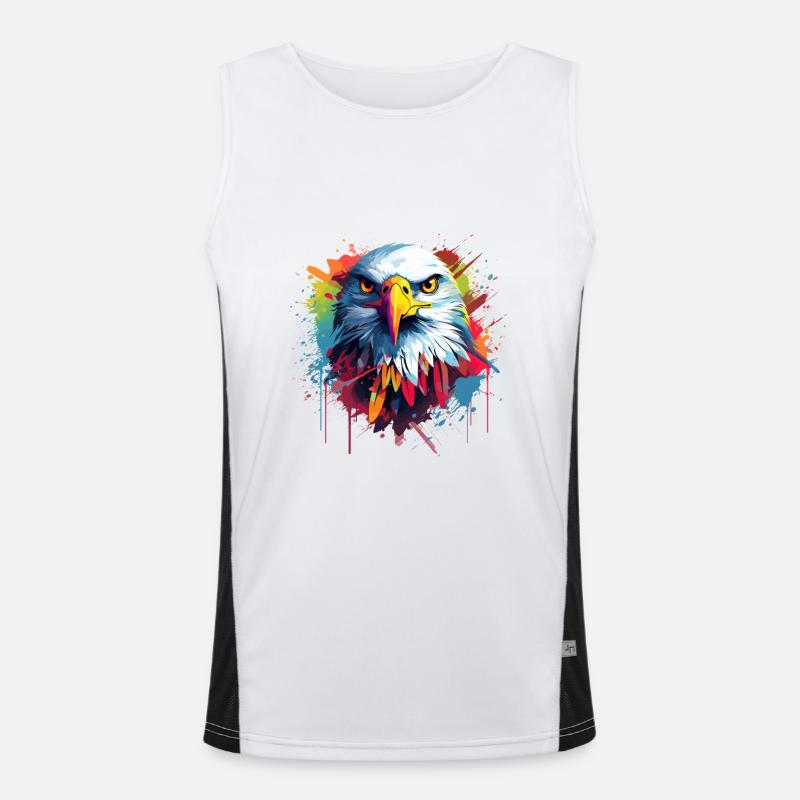 Adler Raubvogel Vogel Pop-Art Stil Funktionelles Kontrast-Tank Top für Männer 
