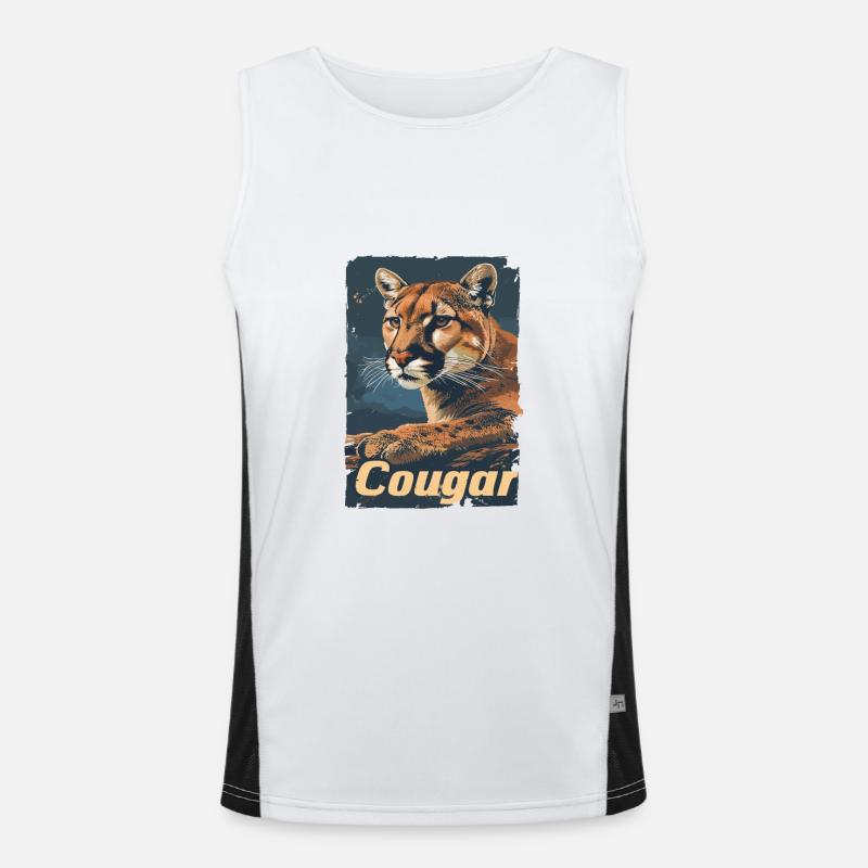 Vintage Wild Berglöwe Funktionelles Kontrast-Tank Top für Männer 