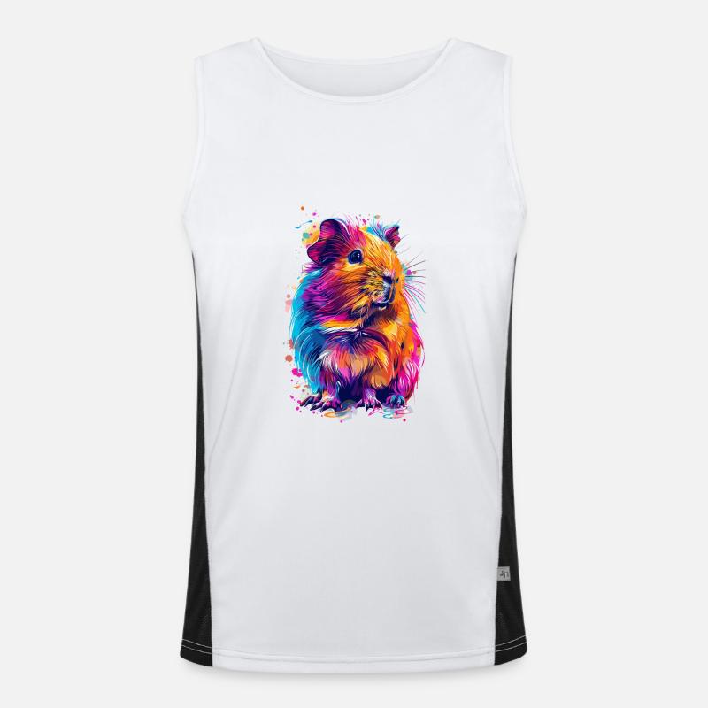 Buntes Hipster-Meerschweinchen Funktionelles Kontrast-Tank Top für Männer 