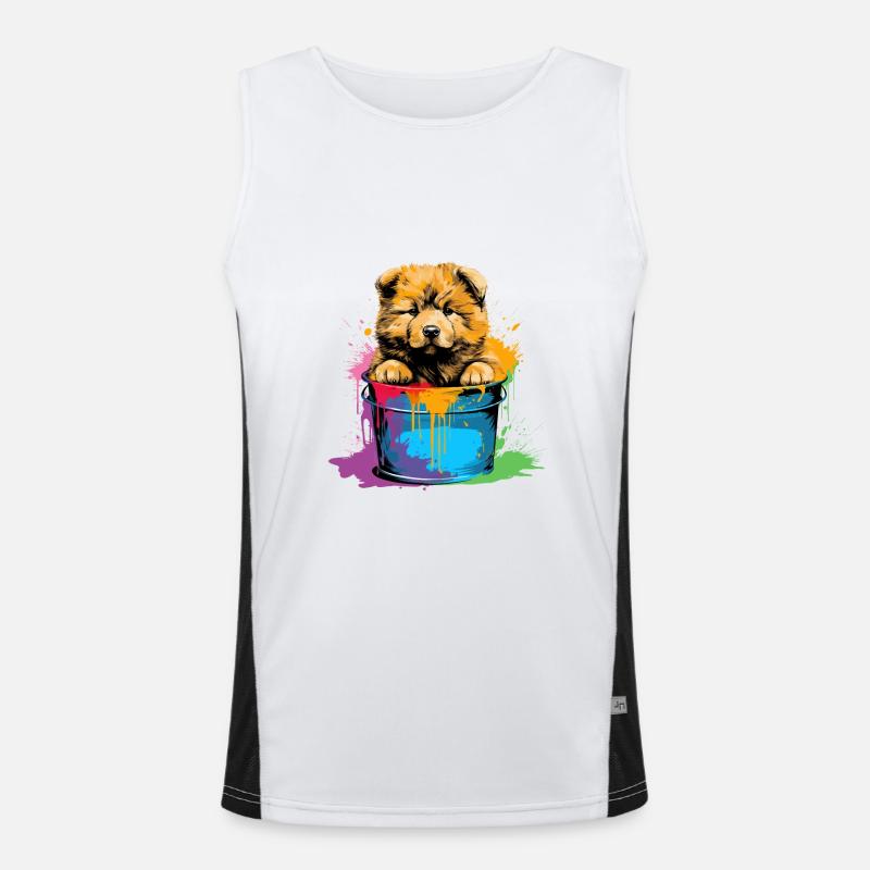 Chow Chow Hund Chinesische Hunderasse Funktionelles Kontrast-Tank Top für Männer 