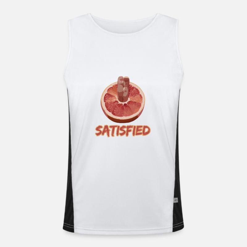 Grapefruit Finger Flutsch Anspielung Befriedigung Funktionelles Kontrast-Tank Top für Männer 