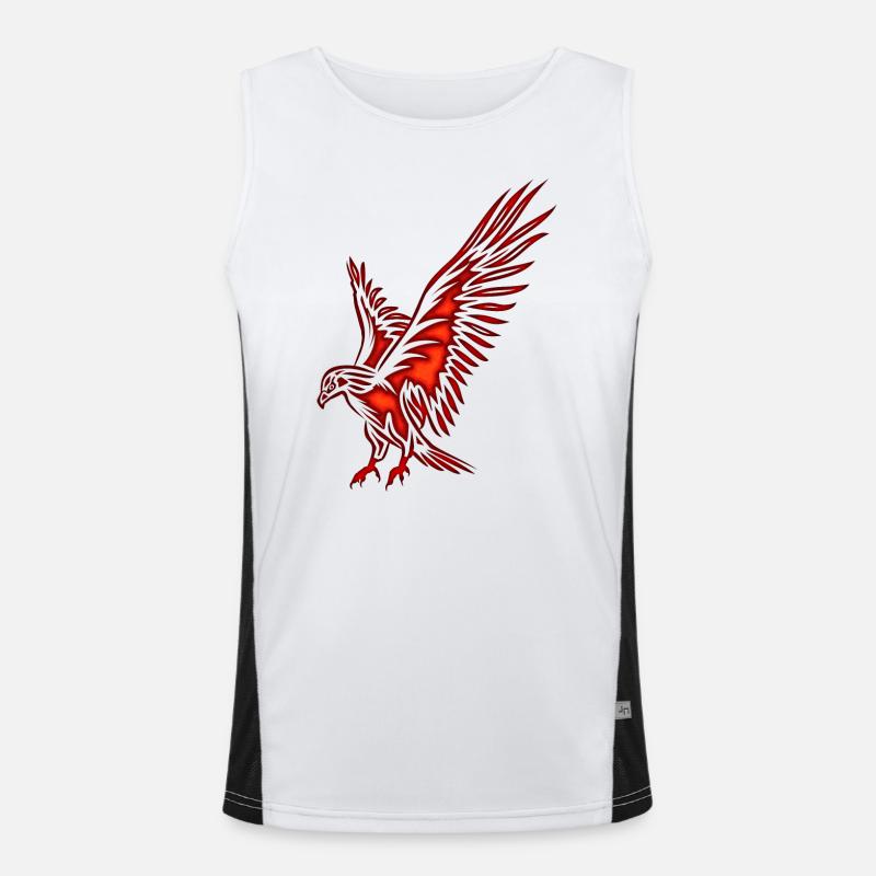 Flying Eagle, red Men's Functional Contrast Tank Top 