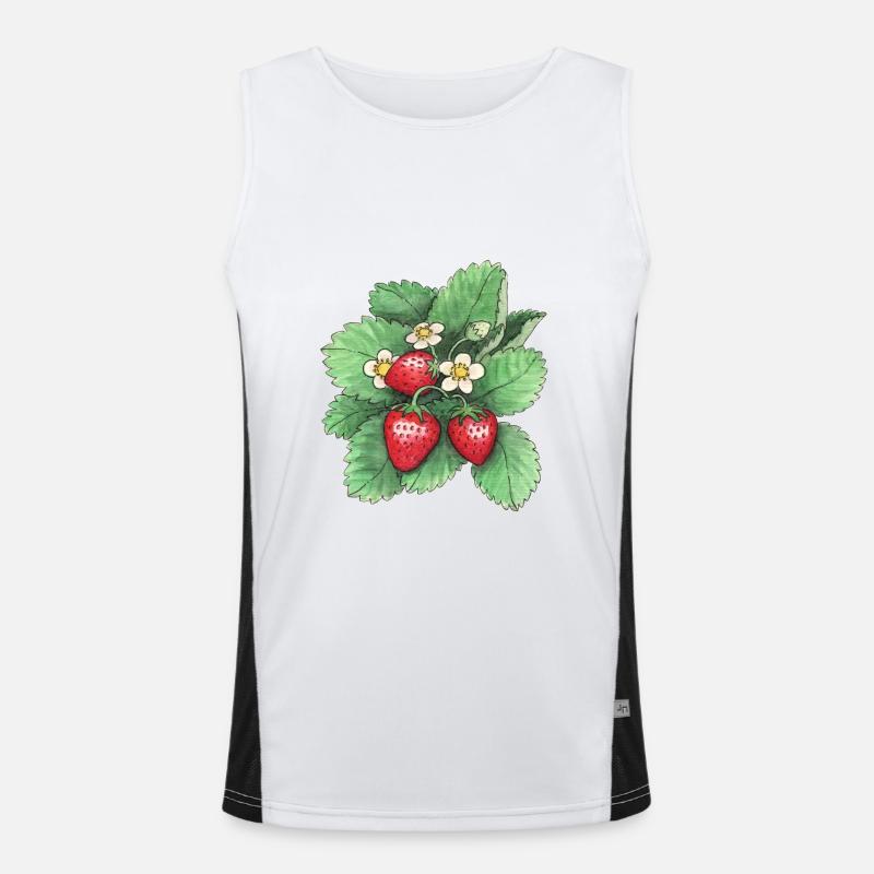 Erdbeeren Funktionelles Kontrast-Tank Top für Männer 