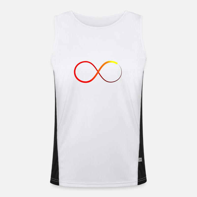 Infinite Infinity Symbol Red Orange Yellow V2 Men's Functional Contrast Tank Top 