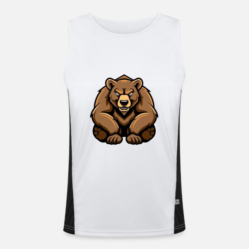 Bear Comic - Men's Functional Contrast Tank Top - white/black