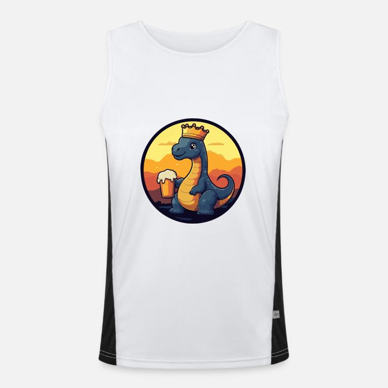 Dinosaurier brontosaurus Bier Funktionelles Kontrast-Tank Top für Männer 