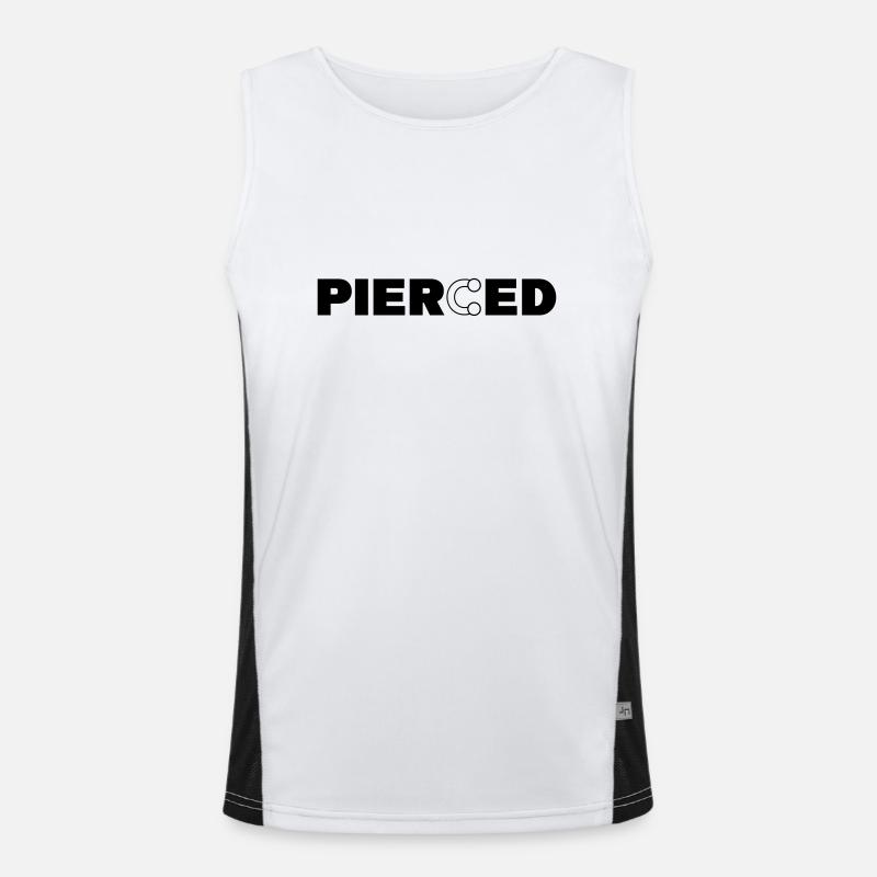 pierced piercing ring piercer - Men's Functional Contrast Tank Top - white/black