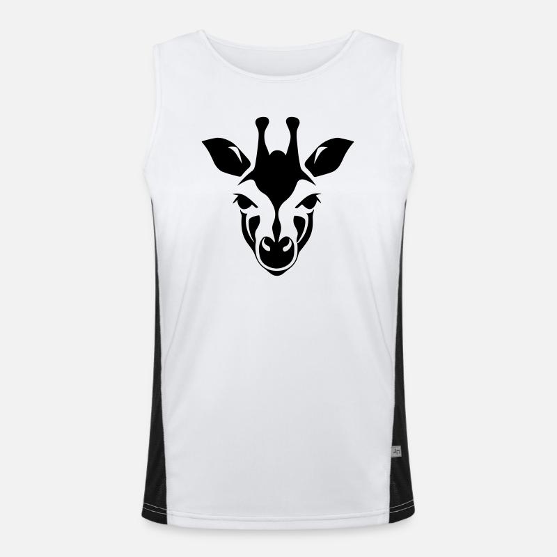 Giraffe - Men's Functional Contrast Tank Top  - white/black