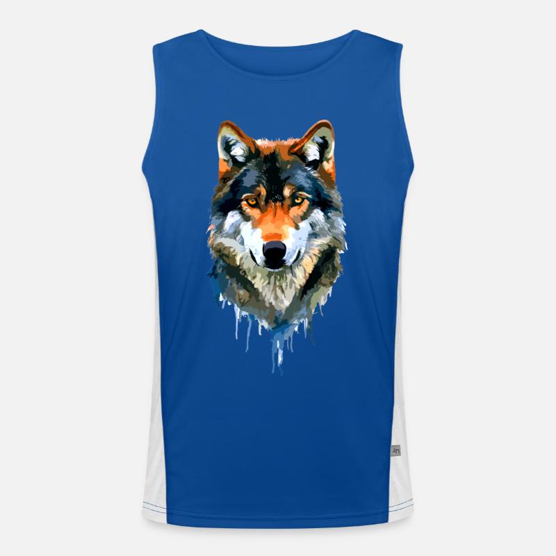Der Wolf Funktionelles Kontrast-Tank Top für Männer 