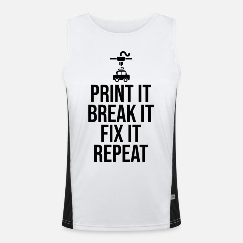 3D Printer 3D Printing Men's Functional Contrast Tank Top 