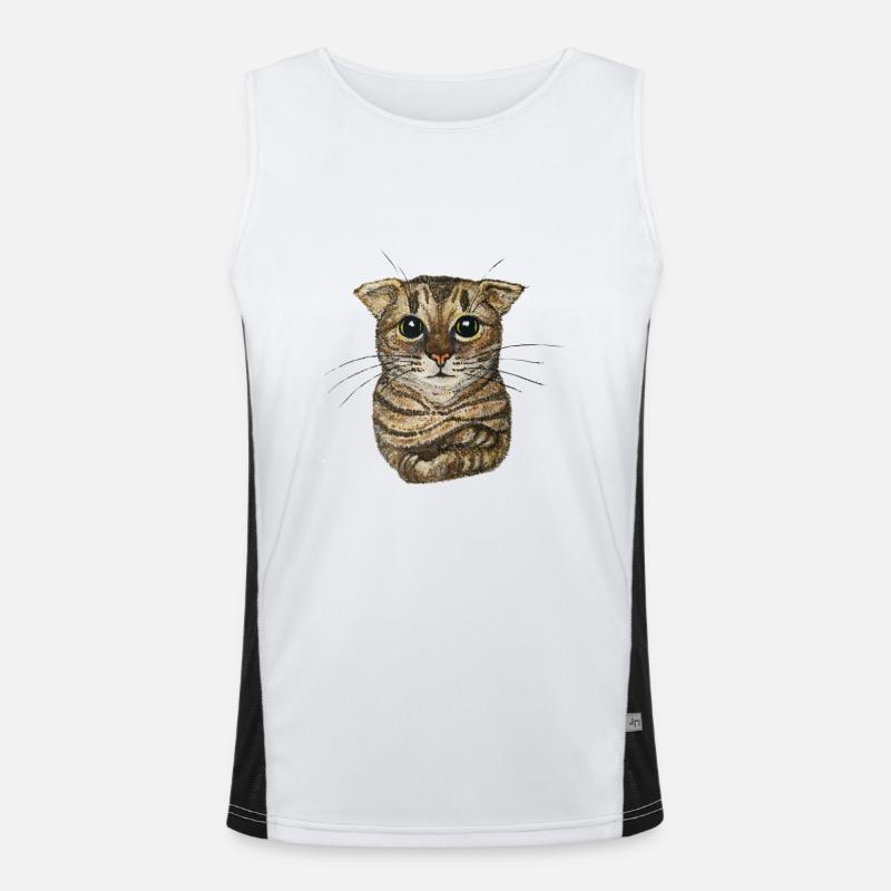 Small tabby cat Men's Functional Contrast Tank Top 