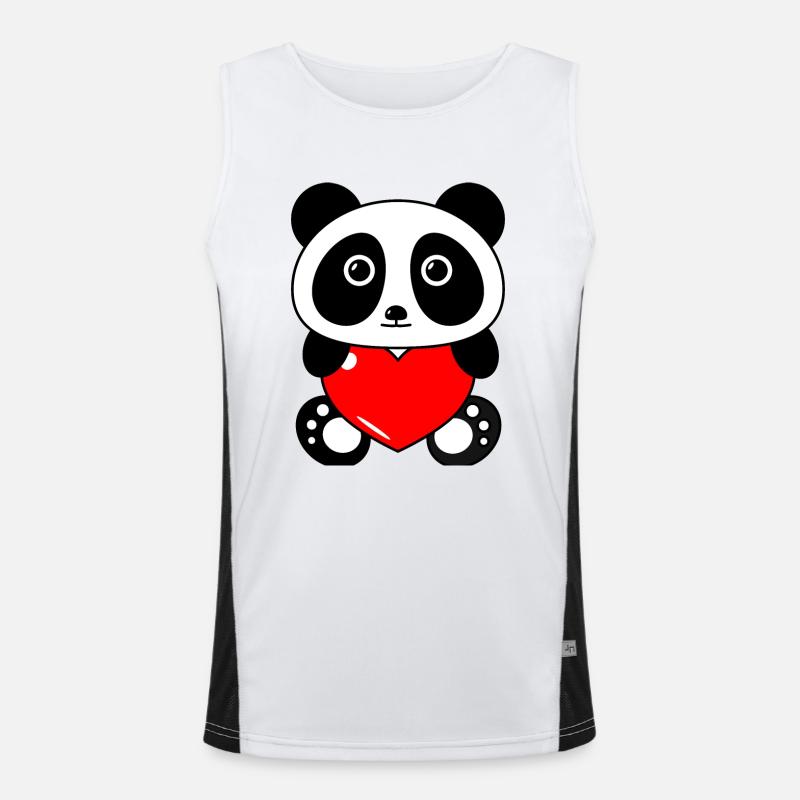 Panda Herz Funktionelles Kontrast-Tank Top für Männer 