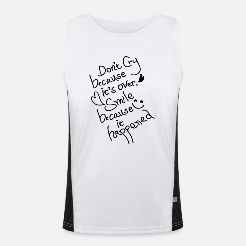 Don't cry because it's over - Men's Functional Contrast Tank Top  - white/black
