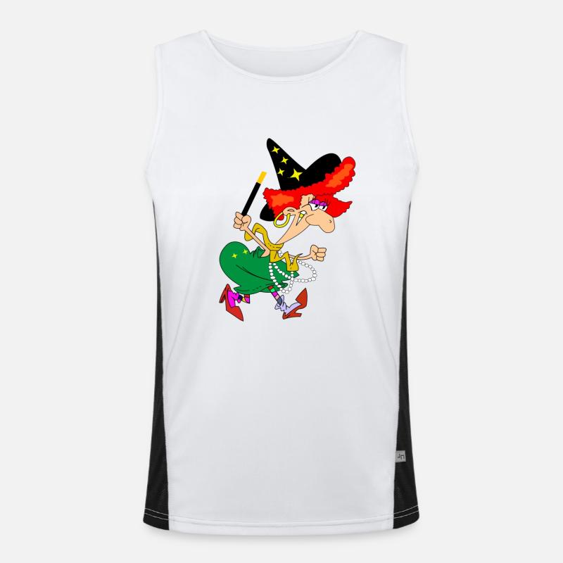 witch conjure magic magic colorful gift crazy Men's Functional Contrast Tank Top 
