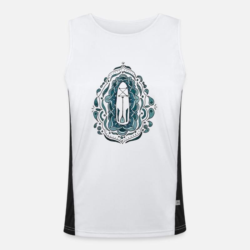 sup mandala Funktionelles Kontrast-Tank Top für Männer 
