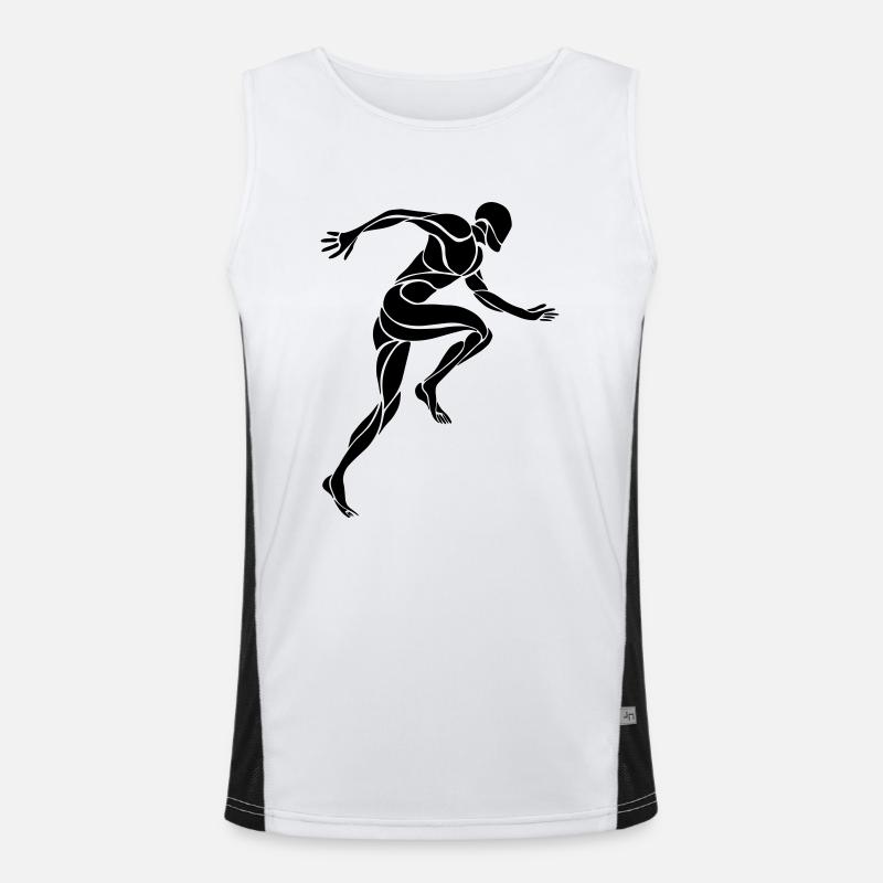 Tribal Runner Gift Idea Men's Functional Contrast Tank Top 