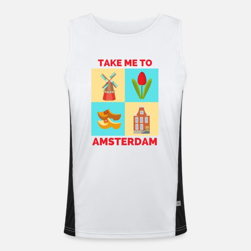 TAKE ME TO AMSTERDAM Men's Functional Contrast Tank Top 