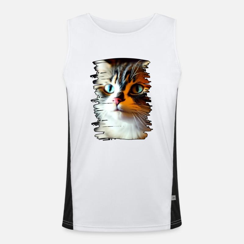 Katzengesicht Funktionelles Kontrast-Tank Top für Männer 