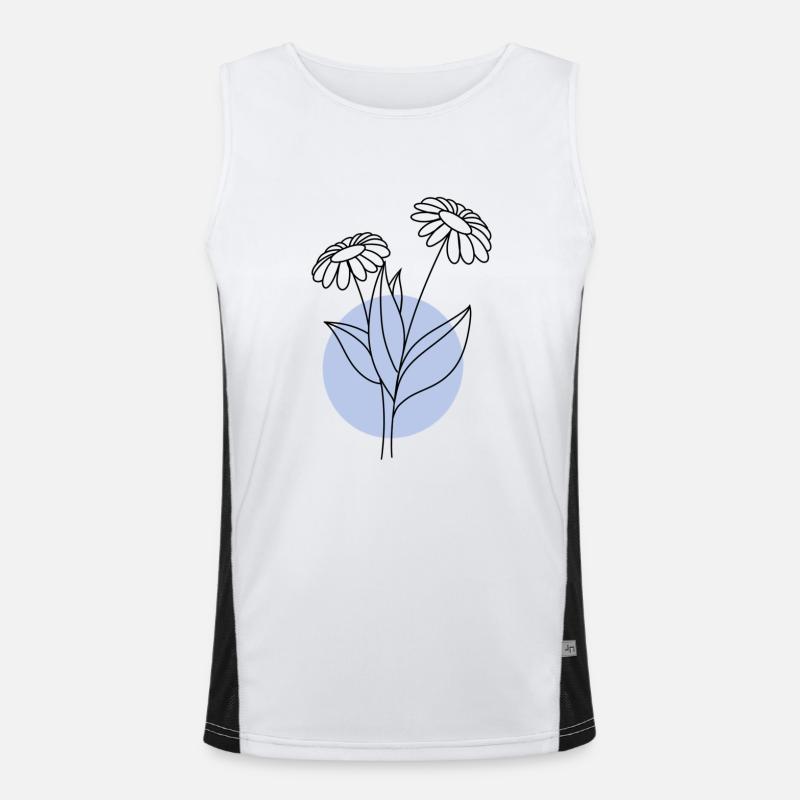 Blume blauer Kreis Funktionelles Kontrast-Tank Top für Männer 