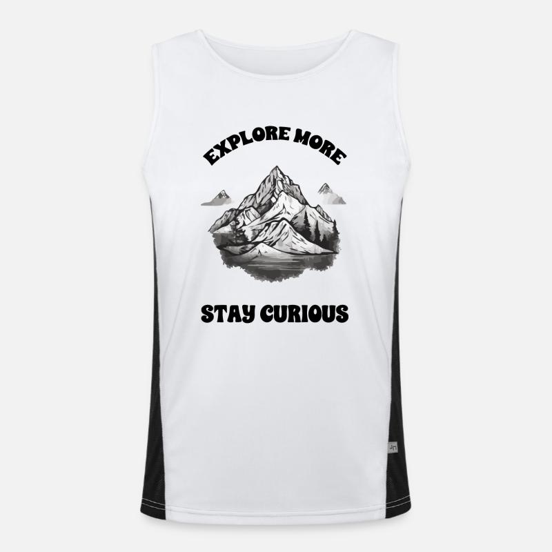 Explore more, be curious Men's Functional Contrast Tank Top 