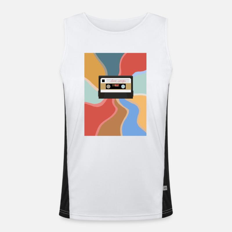 Retro cassette Men's Functional Contrast Tank Top 