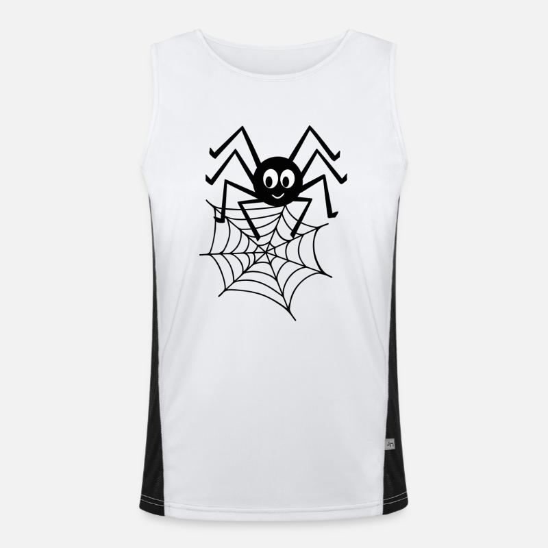 Spinne mit Netz Funktionelles Kontrast-Tank Top für Männer 