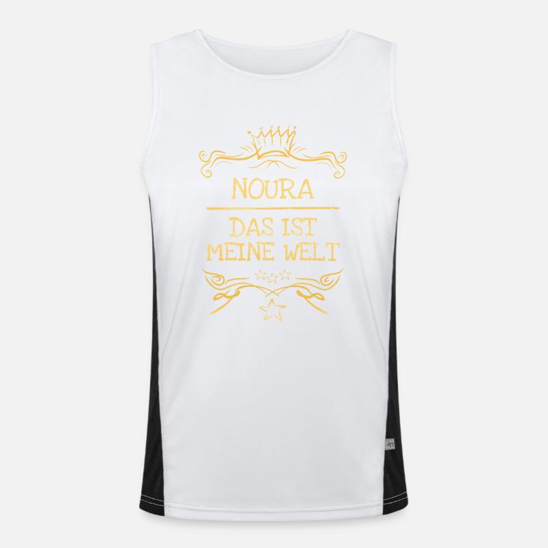 Noura als Mädchenname Funktionelles Kontrast-Tank Top für Männer 