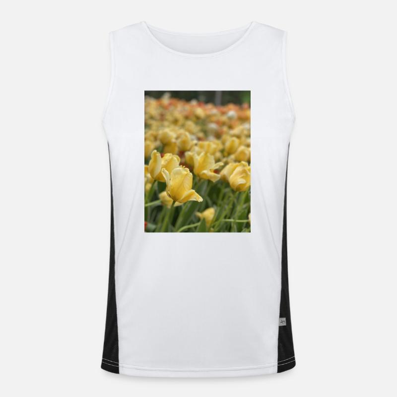 Tulip Sea yellow Men's Functional Contrast Tank Top 