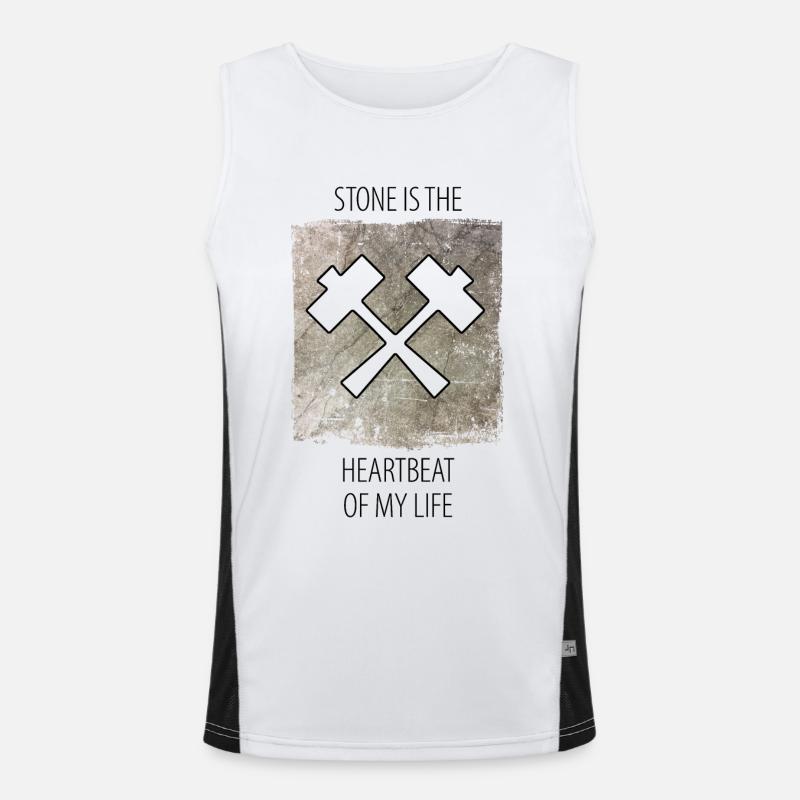 Steinmetz Steinbildhauer Spruch Funktionelles Kontrast-Tank Top für Männer 