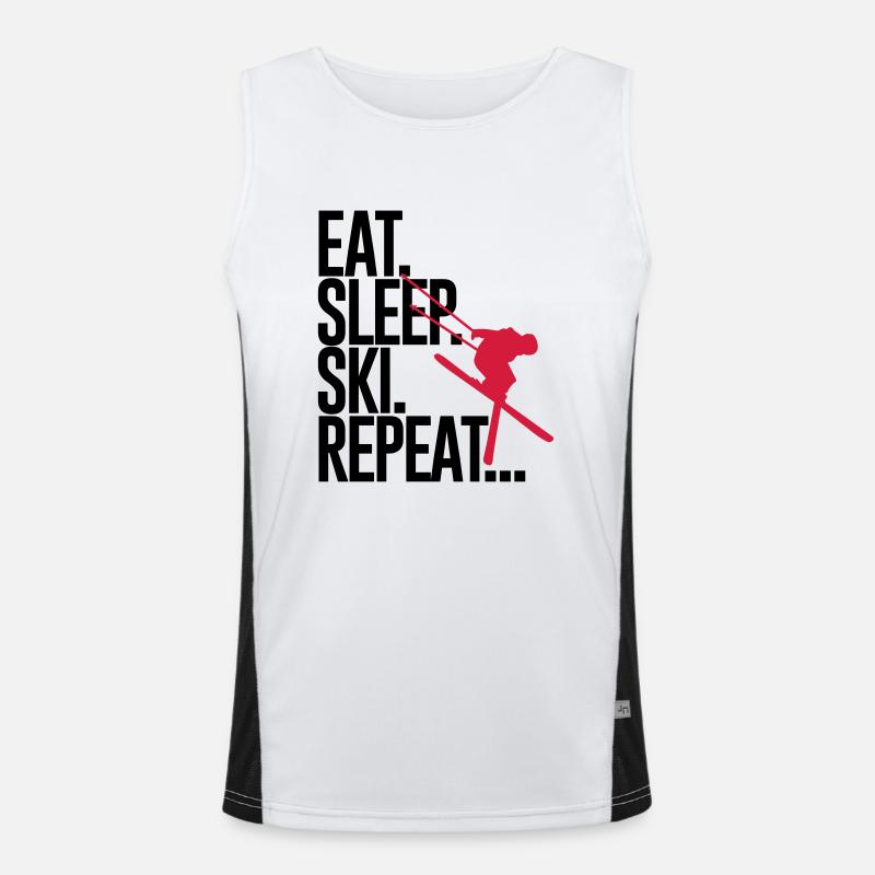 Eat. Sleep. Ski. Repeat... Débardeur respirant contrasté Homme 