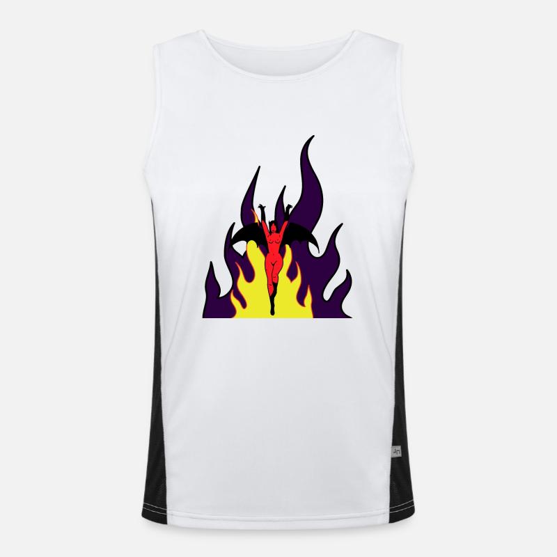 Hell - Devil - Men's Functional Contrast Tank Top  - white/black