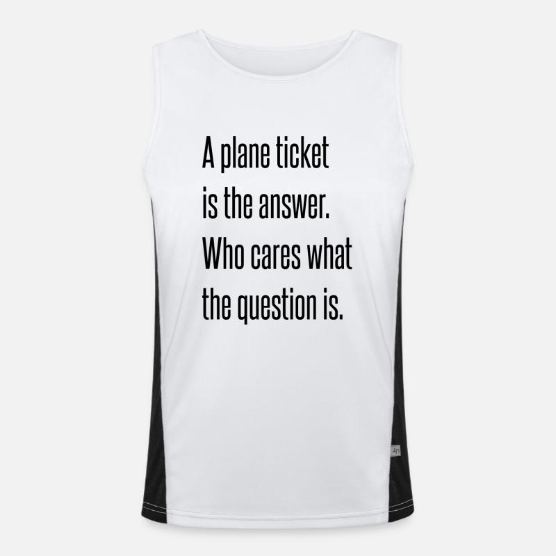 A plane ticket is the answer. Funktionelles Kontrast-Tank Top für Männer 