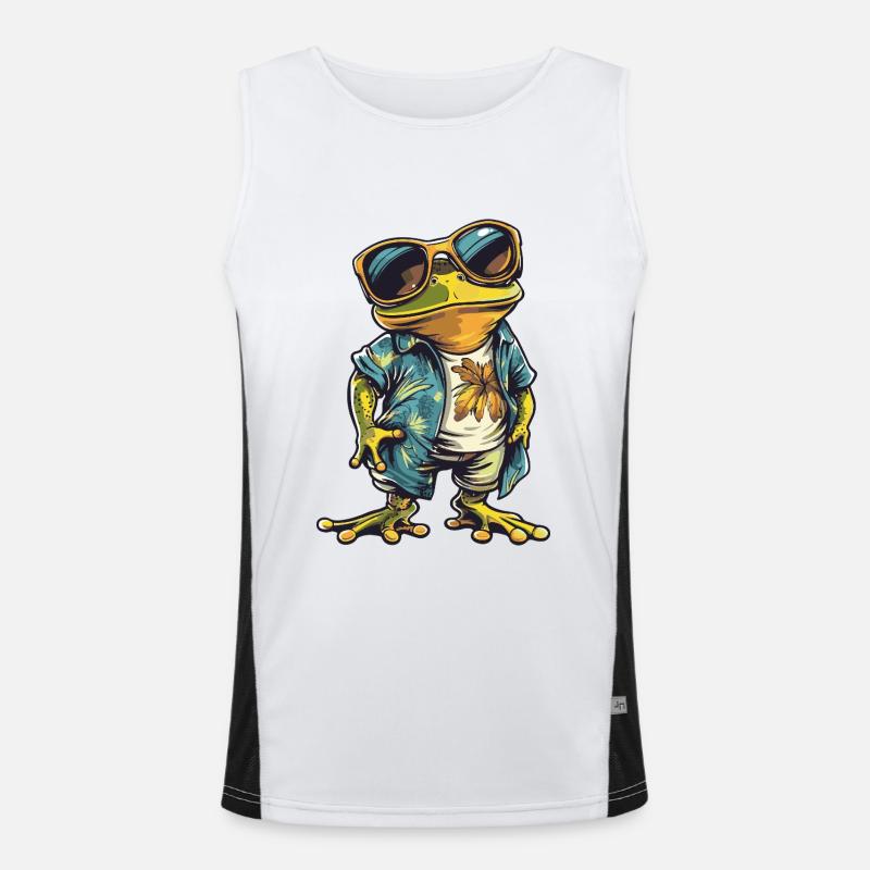 Frog Funny Summer Men's Functional Contrast Tank Top 