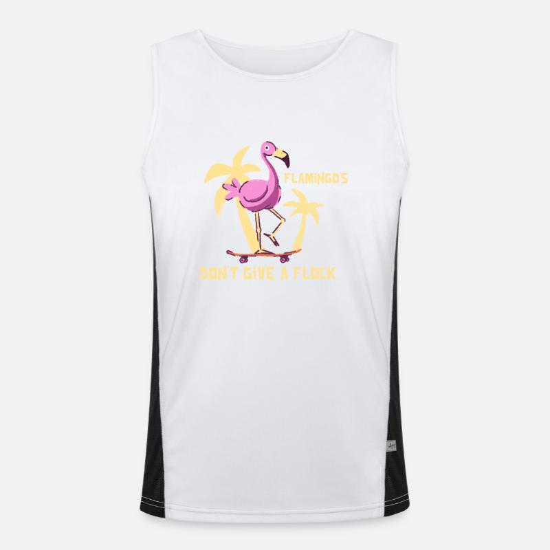 Flamingo Sommer Design mit Spruch Funktionelles Kontrast-Tank Top für Männer 
