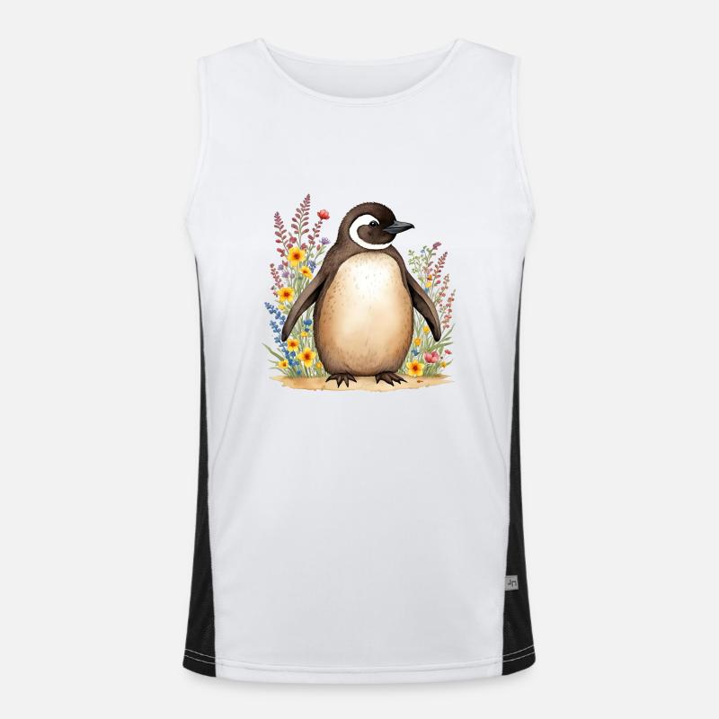 Cute penguin Men's Functional Contrast Tank Top 