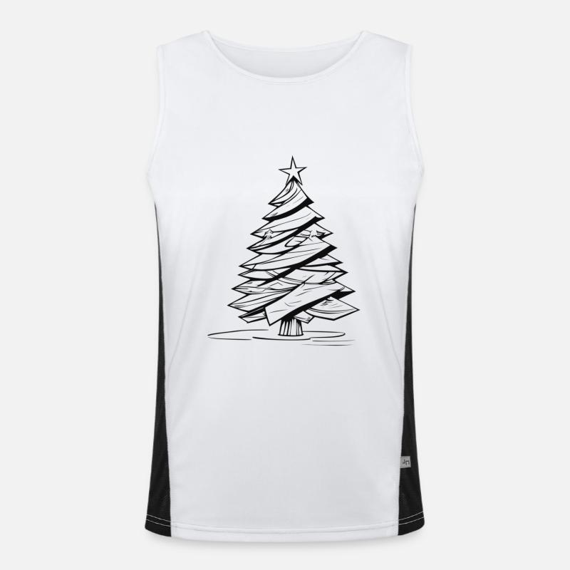 Weihnachtsbaum Abstrakt Weihnachtsgeschenk 2023 Funktionelles Kontrast-Tank Top für Männer 
