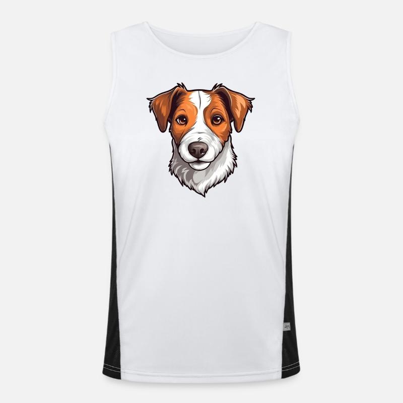 Jack Russell Terrier Funktionelles Kontrast-Tank Top für Männer 