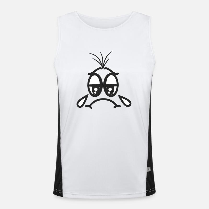 Face crying Men's Functional Contrast Tank Top 