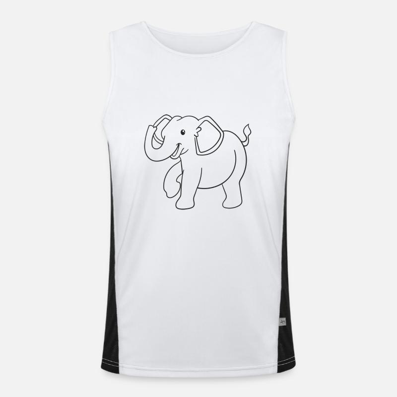 Elefant, Elefanten, Geschenk, Geschenkidee Funktionelles Kontrast-Tank Top für Männer 