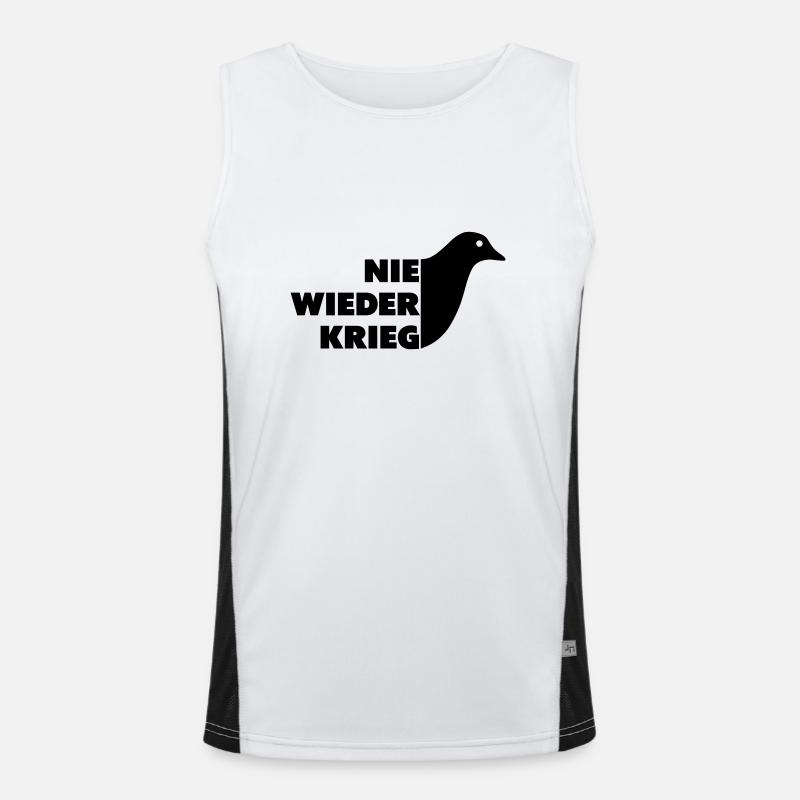 Nie wieder Krieg Funktionelles Kontrast-Tank Top für Männer 