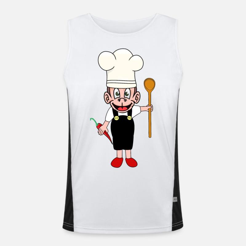 Monkey Monkey Cooking Amateur Chef Host Men's Functional Contrast Tank Top 
