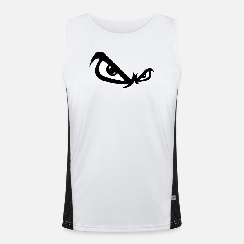 Evil look - Men's Functional Contrast Tank Top - white/black