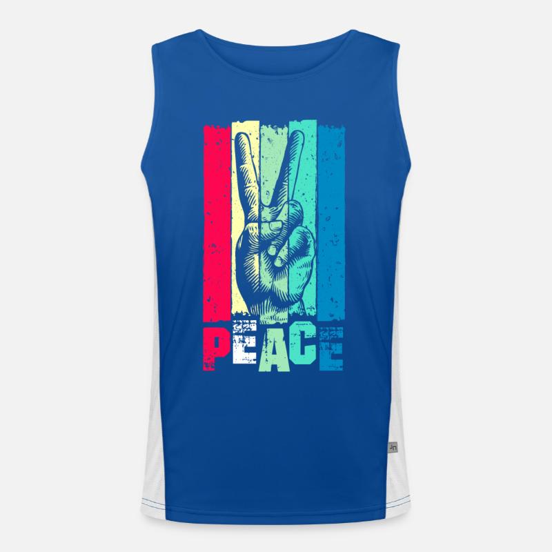 Peace - Peace Sign - Peace Movement - Peace Men's Functional Contrast Tank Top 