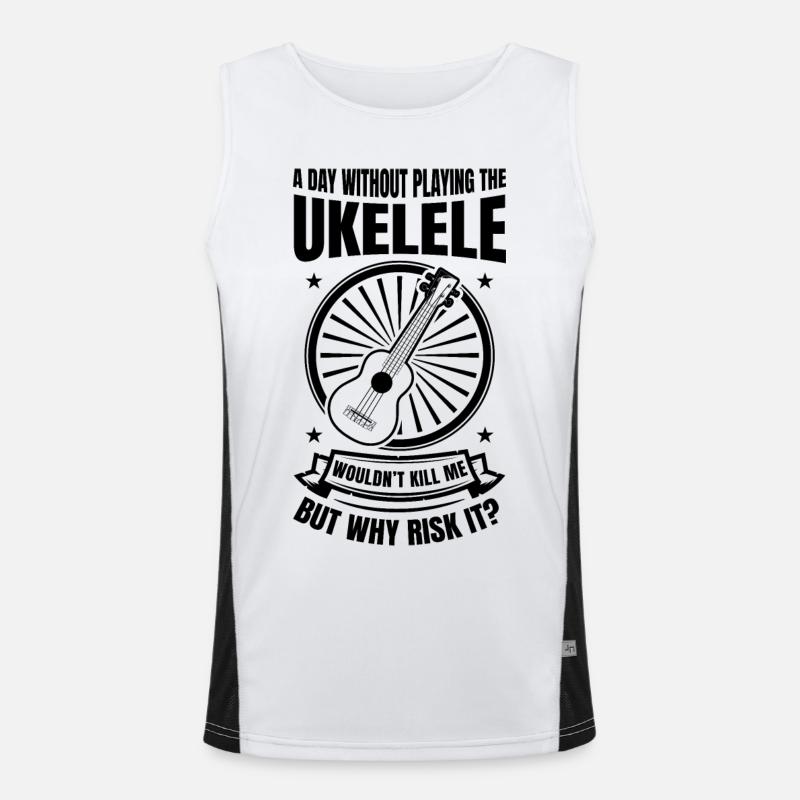 Ukulele Lehrer Scherz Funktionelles Kontrast-Tank Top für Männer 