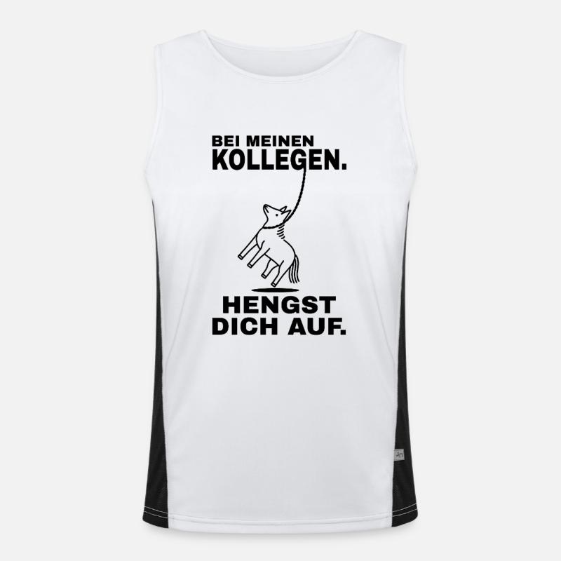 Hengst dich auf - Schwarzer Text Funktionelles Kontrast-Tank Top für Männer 
